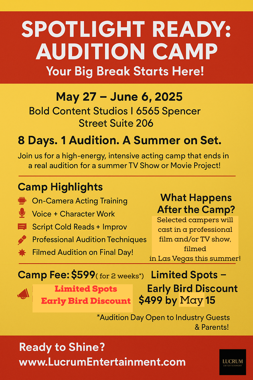 🎬 Stage Ready Summer Camp is Back! Lights, Camera, Confidence!